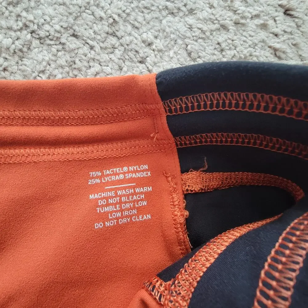 Outdoor Afro x REI Co-op Womens L Orange Black Colorblock 7/8 Leggings - Picture 9 of 12